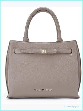 Adjustable Vegan Leather Tote Bag, 30cm Satchel with Detachable Strap